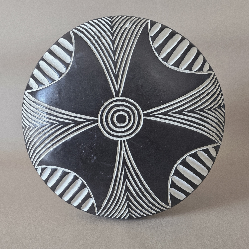 African Carved Wood Shield 13 Inches